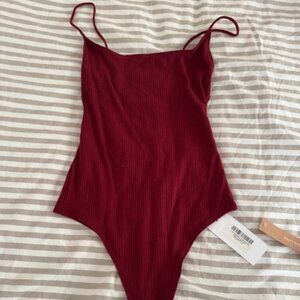 Reformation Heiress Knit Rib Bodysuit NWT